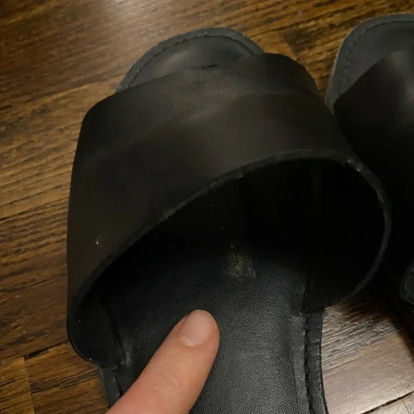 Madewell- Slide Sandal leather ‘The Boardwalk’ Post Slide size 10 women’s black - Picture 6 of 9